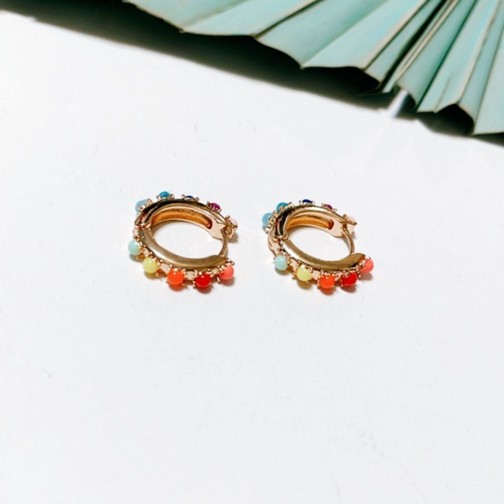 Multicolor stud hoop earrings S17
